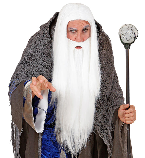 Widmann SRL Pruik met witte tovenaars baard