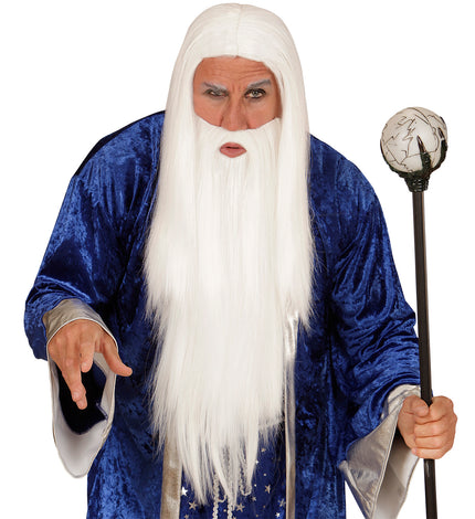 Widmann SRL Pruik met witte tovenaars baard