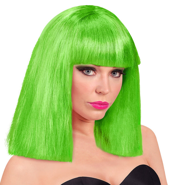 Widmann SRL Pruik neon groen showgirl