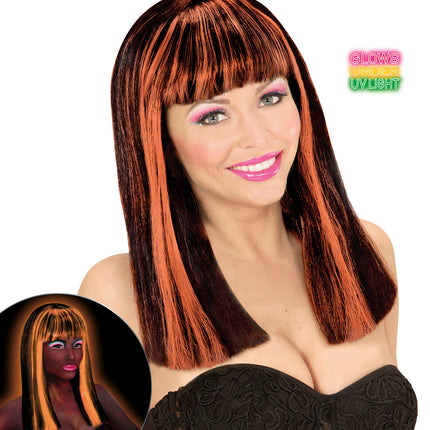 Widmann SRL Pruik, Patsy Neon Oranje Strepen