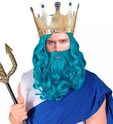 Widmann SRL Pruik poseidon/neptunes met baard en snor Liv