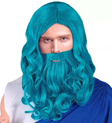 Widmann SRL Pruik poseidon/neptunes met baard en snor Liv