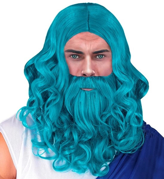 Widmann SRL Pruik poseidon/neptunes met baard en snor Liv