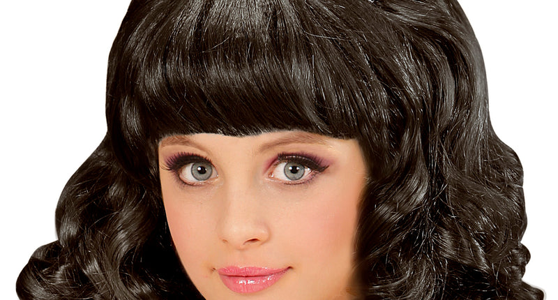 Widmann SRL Pruik, Prinses Zwart Met Kroon Kind