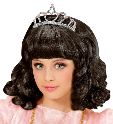 Widmann SRL Pruik, Prinses Zwart Met Kroon Kind