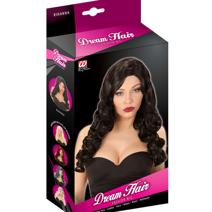 Widmann SRL Pruik Rihanna zwart
