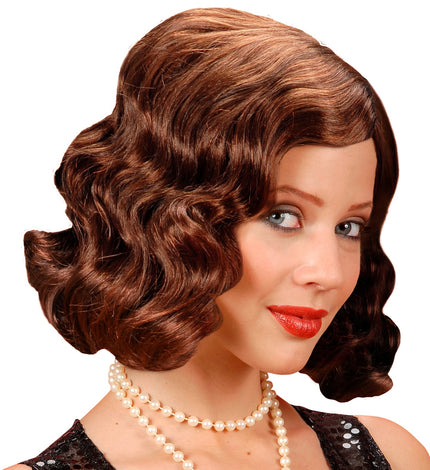Widmann SRL pruik roaring 20s bruin