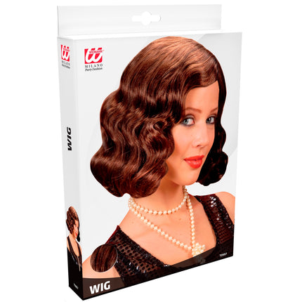 Widmann SRL pruik roaring 20s bruin