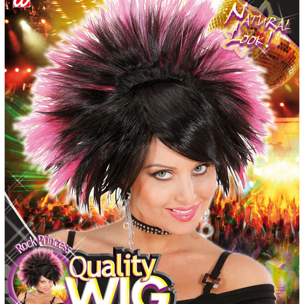 Widmann SRL Pruik Rock Prinses Zwart/Rose