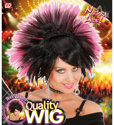 Widmann SRL Pruik Rock Prinses Zwart/Rose