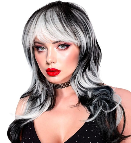 Widmann SRL Pruik vampier dame zwart/wit Mats