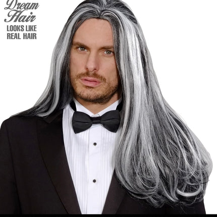 Widmann SRL Pruik vampier grijs lang haar