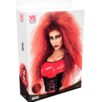 Widmann SRL Pruik wilde duivel rood