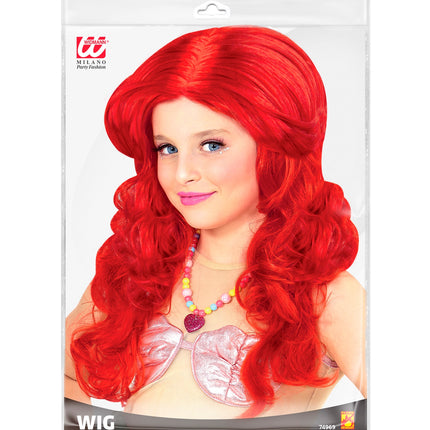 Widmann SRL Pruik, Zeemeermin Rood Kind