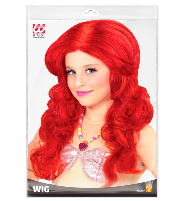 Widmann SRL Pruik, Zeemeermin Rood Kind