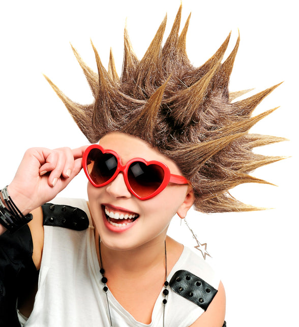 Widmann SRL Punk rocker pruik met spikes