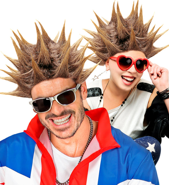 Widmann SRL Punk rocker pruik met spikes