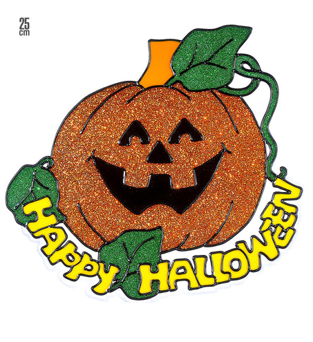 Widmann SRL Raamsticker Happy halloween pompoen