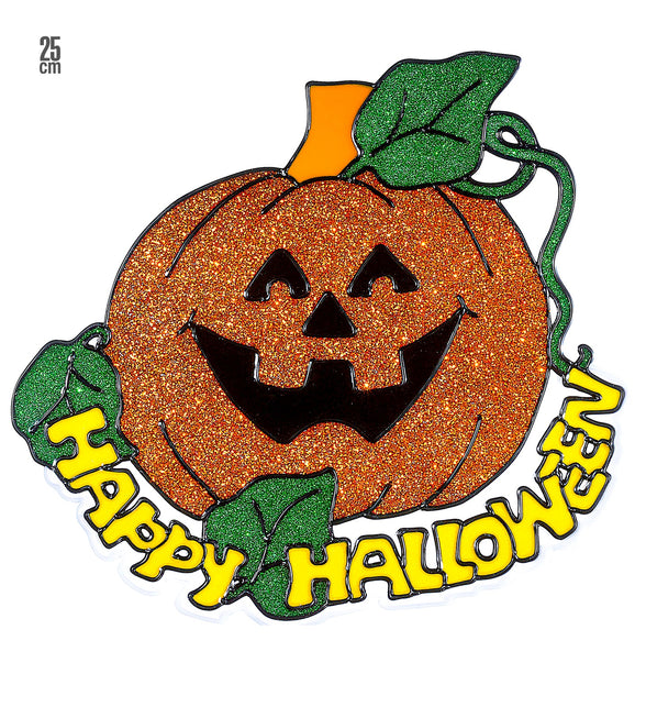 Widmann SRL Raamsticker Happy halloween pompoen