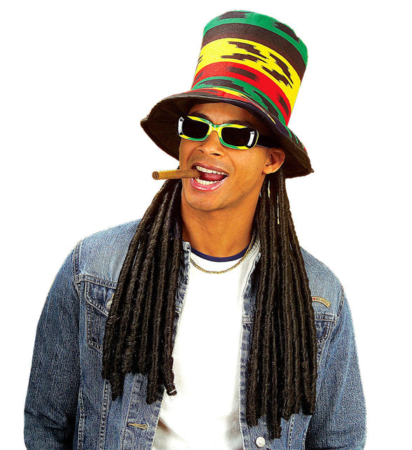 Widmann SRL Rasta hoed met dreadlocks reggae