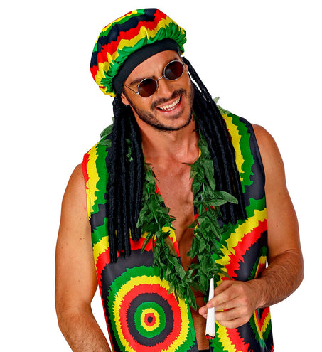 Widmann SRL Rasta muts met dreadlocks