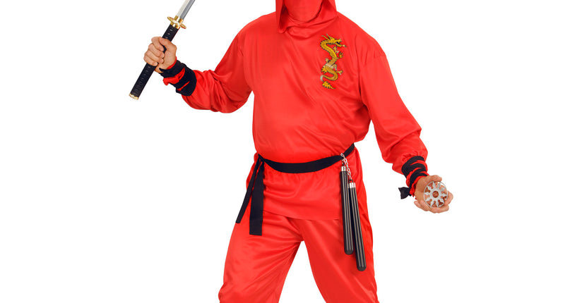 Widmann SRL Red Dragon Ninja pakken voor volwassenen
