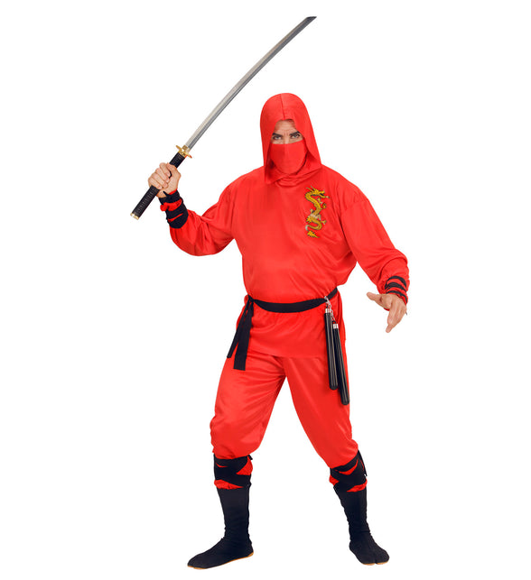Widmann SRL Red Dragon Ninja pakken voor volwassenen