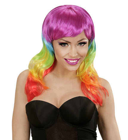 Widmann SRL Regenboog kleuren pruiken