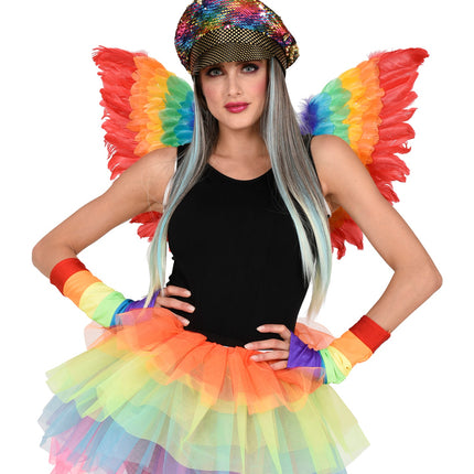 Widmann SRL Regenboog pet met haar