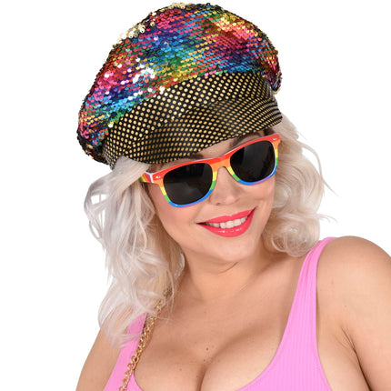 Widmann SRL Regenboog pet met haar