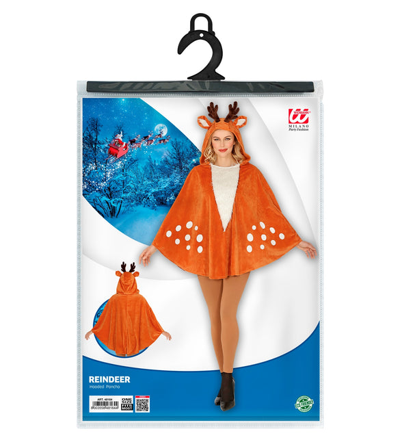 Widmann SRL Rendier poncho met muts volwassenen