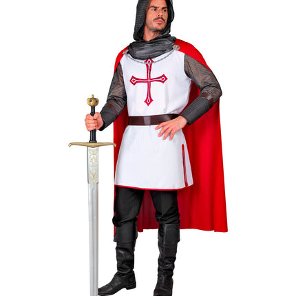 Widmann SRL Ridderkostuum  tuniek met capuchon en riem en cape
