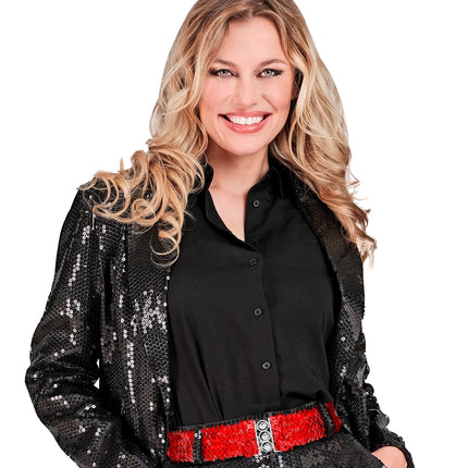 Widmann SRL riem pailletten rood