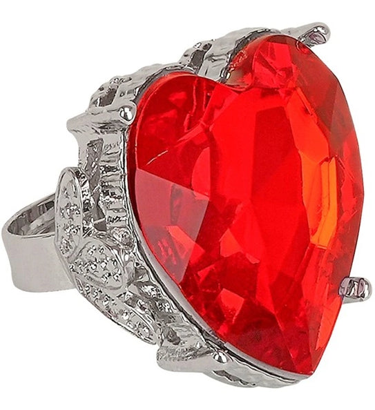 Widmann SRL Ring hard met rode edelsteen kostuum Anouk