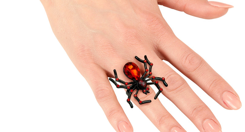 Widmann SRL Ring spin met rode edelstenen en strass