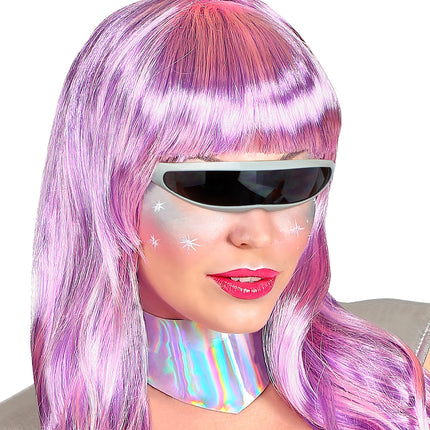 Widmann SRL Robot bril snelle planga zilver Science fiction