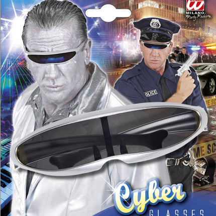 Widmann SRL Robot bril snelle planga zilver Science fiction