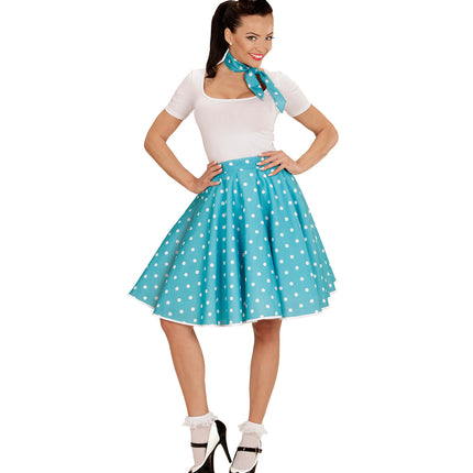 Widmann SRL Rock en Roll rokje blauw met halsbandje