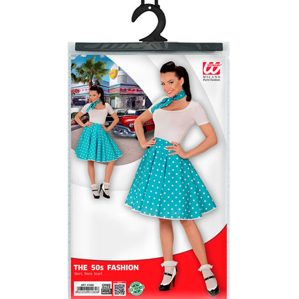 Widmann SRL Rock en Roll rokje blauw met halsbandje