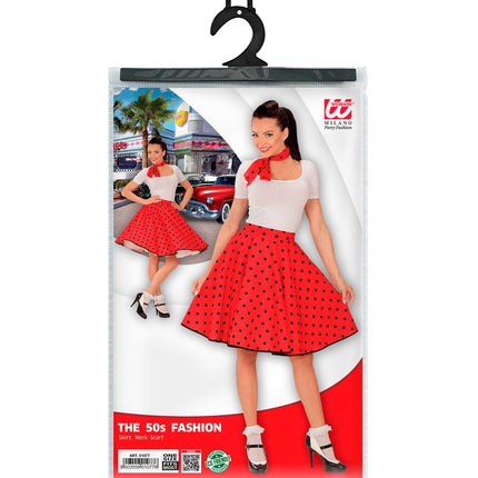 Widmann SRL Rock en Roll rokje rood met halsbandje