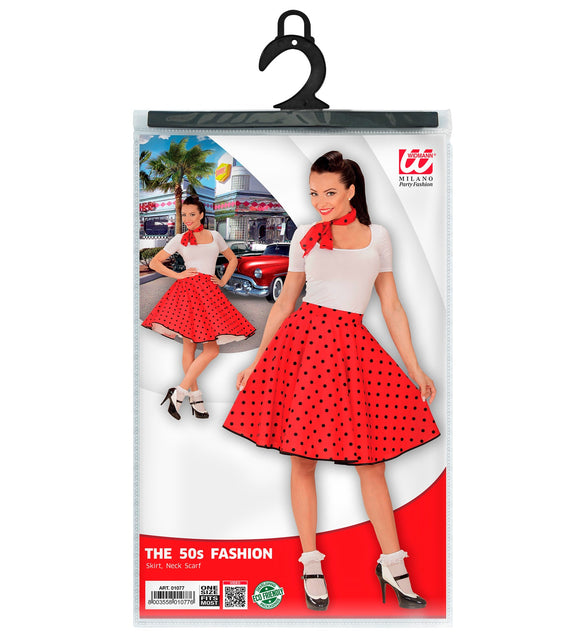 Widmann SRL Rock en Roll rokje rood met halsbandje