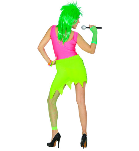 Widmann SRL Rock kostuum zebra neon jaren 80 dames