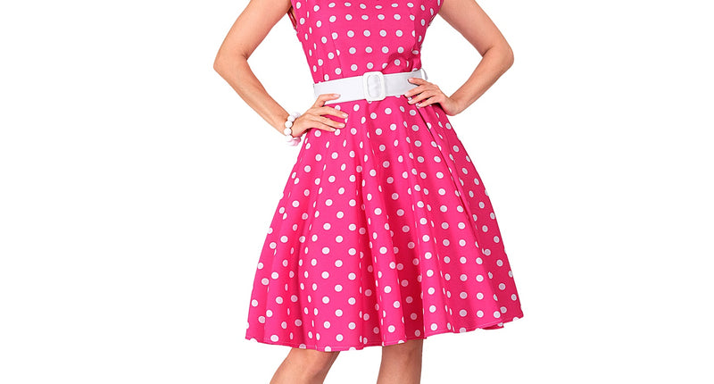 Widmann SRL Rock-'n-roll fashion jurk roze 50s