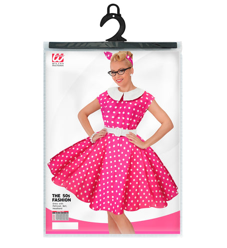 Widmann SRL Rock-'n-roll fashion jurk roze 50s