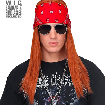 Widmann SRL Rockster pruik met Bandana en bril