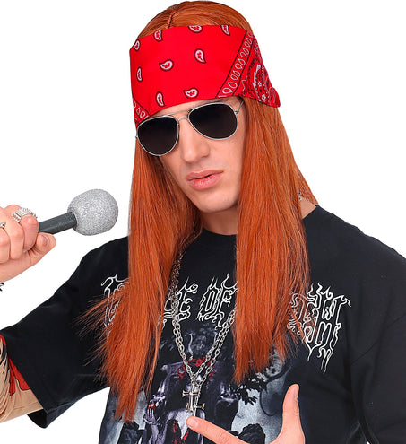 Widmann SRL Rockster pruik met Bandana en bril