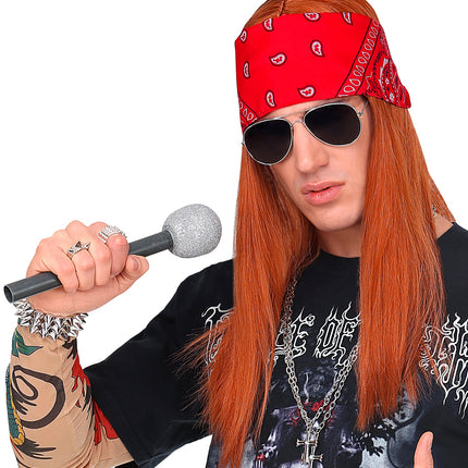 Widmann SRL Rockster pruik met Bandana en bril