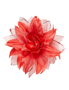 Widmann SRL Rode bloemen haarclip met glitters