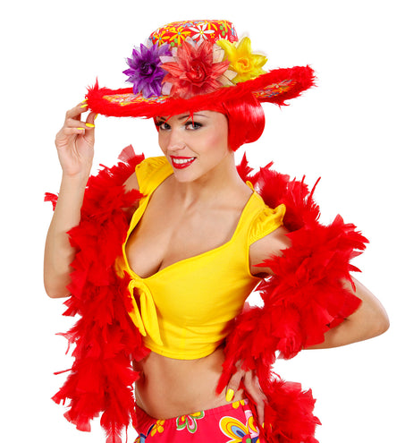 Widmann SRL Rode bloemen haarclip met glitters