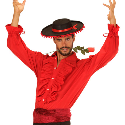 Widmann SRL Rode blouse met ruches